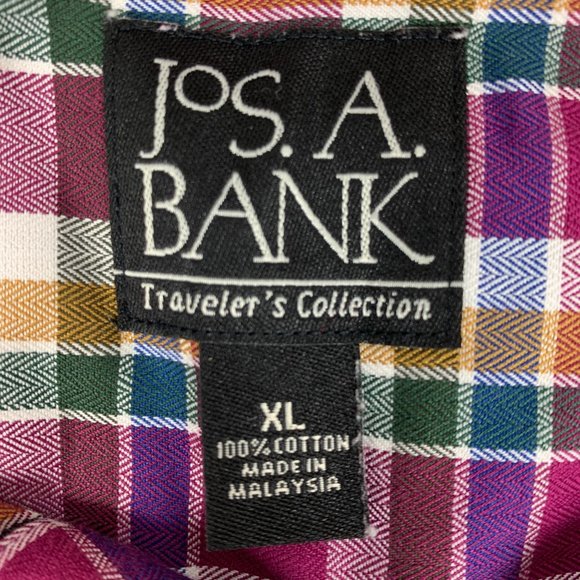 Jos. A. Bank XL Shirt Button Front Plaid Traveler's Collection - Picture 4 of 4
